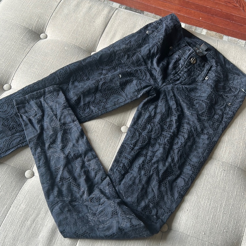 Genetic‎ Denim Black Lace Detailed Pants